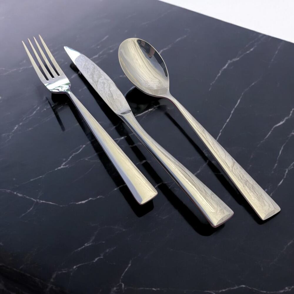 Auenberg Stainless Flatware 8004 Table Fork Knife And Spoon Modern German